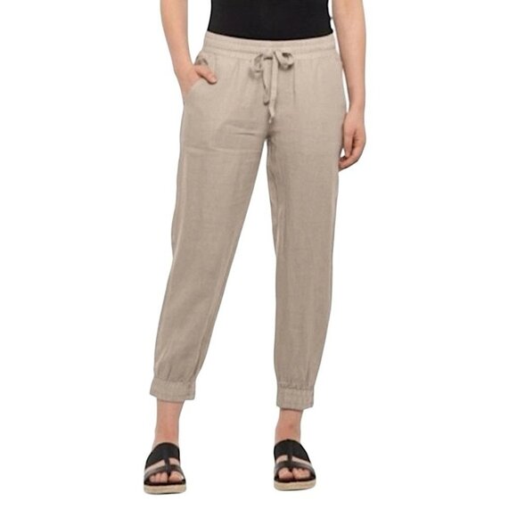 Anthropologie Pants - ANTHROPOLOGIE Cloth & Stone Linen Jogger Pants Drawstring Pull On Coastal Small